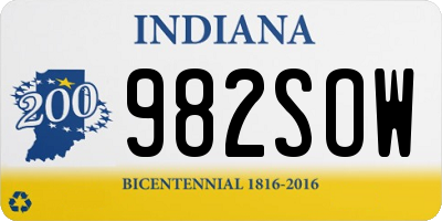 IN license plate 982SOW