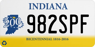 IN license plate 982SPF