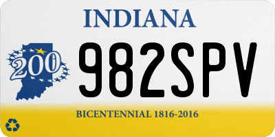 IN license plate 982SPV