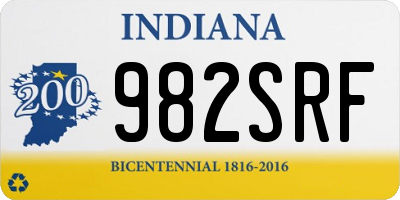 IN license plate 982SRF