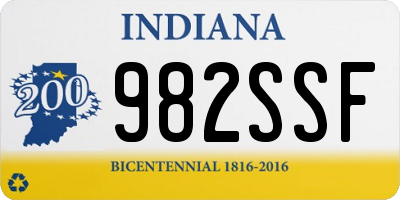 IN license plate 982SSF