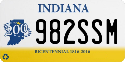 IN license plate 982SSM