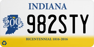 IN license plate 982STY