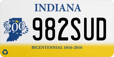 IN license plate 982SUD