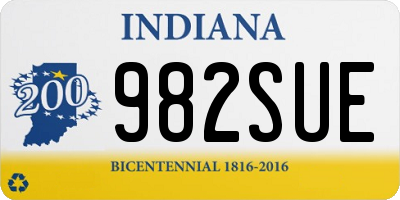 IN license plate 982SUE