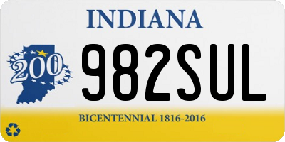 IN license plate 982SUL