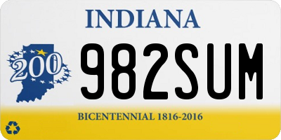 IN license plate 982SUM