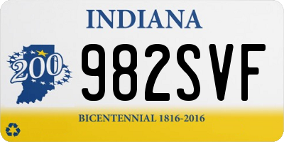 IN license plate 982SVF