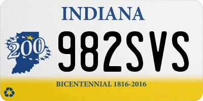 IN license plate 982SVS