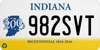 IN license plate 982SVT