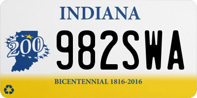 IN license plate 982SWA