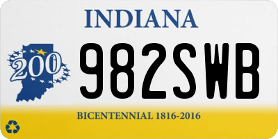 IN license plate 982SWB