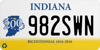 IN license plate 982SWN