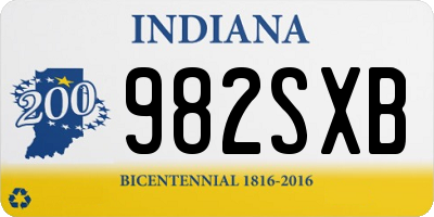 IN license plate 982SXB