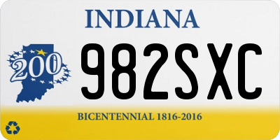 IN license plate 982SXC