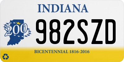 IN license plate 982SZD