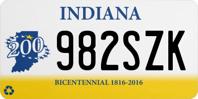 IN license plate 982SZK