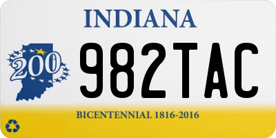 IN license plate 982TAC