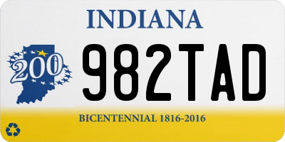 IN license plate 982TAD
