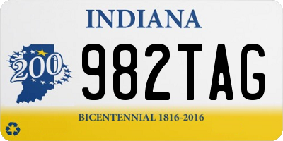 IN license plate 982TAG