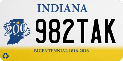 IN license plate 982TAK