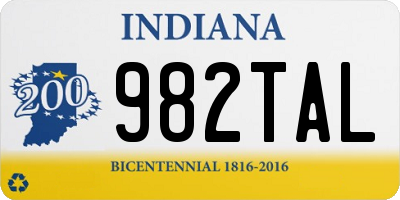 IN license plate 982TAL