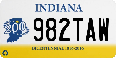 IN license plate 982TAW