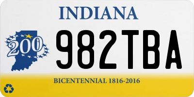 IN license plate 982TBA