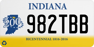 IN license plate 982TBB