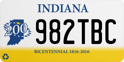 IN license plate 982TBC