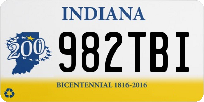 IN license plate 982TBI