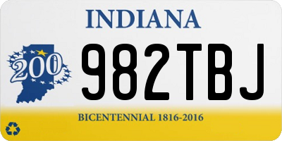 IN license plate 982TBJ