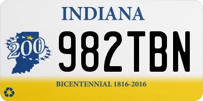 IN license plate 982TBN