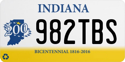 IN license plate 982TBS