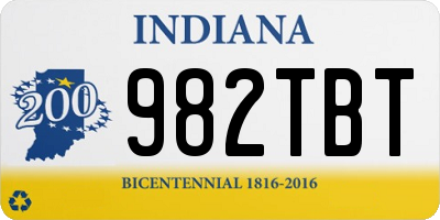 IN license plate 982TBT