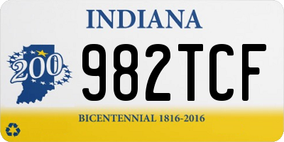 IN license plate 982TCF