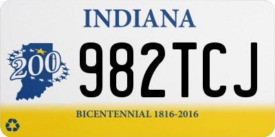 IN license plate 982TCJ