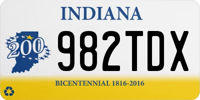 IN license plate 982TDX