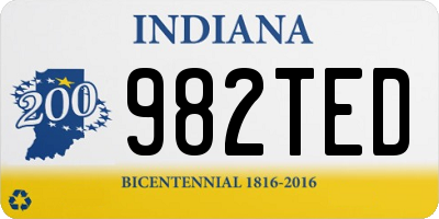 IN license plate 982TED