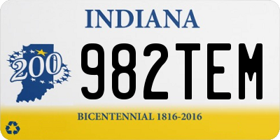 IN license plate 982TEM