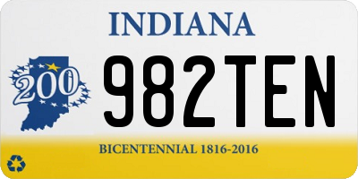 IN license plate 982TEN