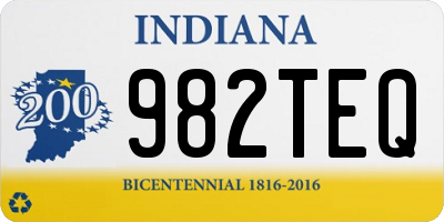 IN license plate 982TEQ