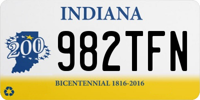 IN license plate 982TFN