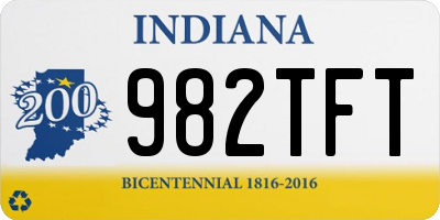 IN license plate 982TFT
