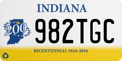 IN license plate 982TGC