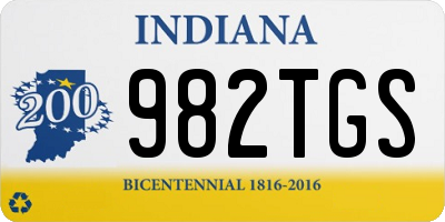IN license plate 982TGS