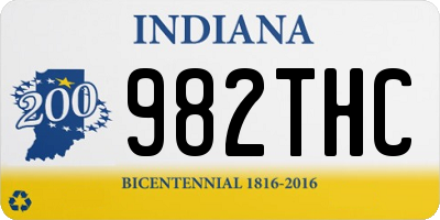 IN license plate 982THC