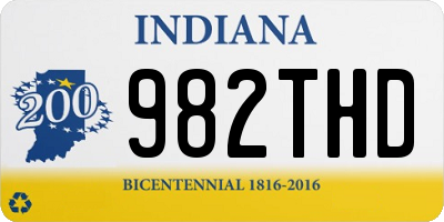 IN license plate 982THD