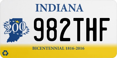 IN license plate 982THF