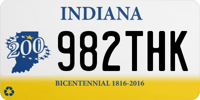 IN license plate 982THK